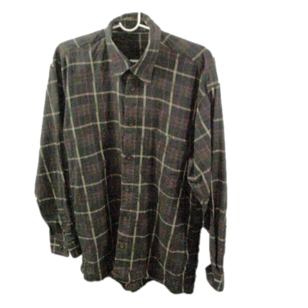 Jack Lipson Black/Brown Plaid Button Front Shirt Size Medium